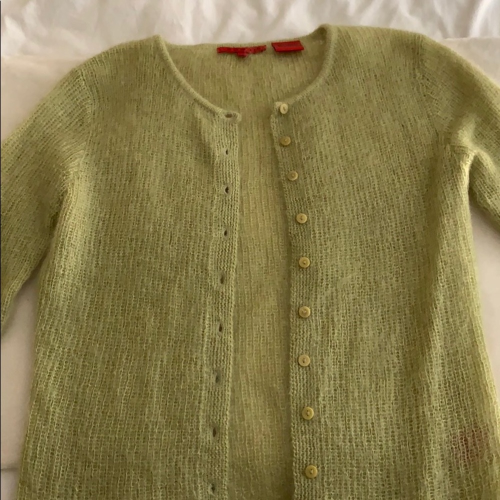 yellow green(very cool color) mohair cardigan